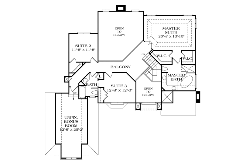 Architectural House Design - Floor Plan - Upper Floor for European House Plan #453-167 - 4 bed, 3.5 bath