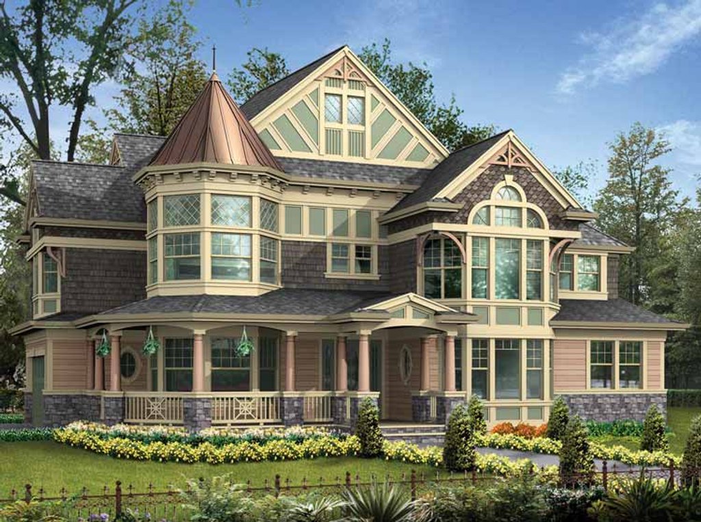 Victorian Style House Plan - 4 Beds 3.5 Baths 3965 Sq/Ft Plan #132-472