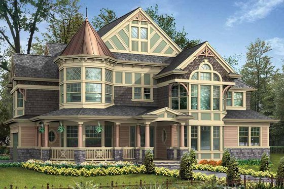 Exterior - Front Elevation 3 for Victorian House Plan #132-472 - 4 bed, 3.5 bath