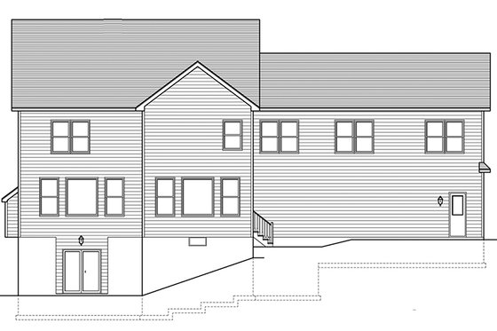 Exterior - Rear Elevation for Colonial House Plan #1010-204 - 4 bed, 4 bath