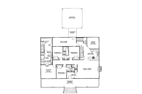 Floor Plan - Main Floor for Country House Plan #17-3068 - 4 bed, 5.5 bath