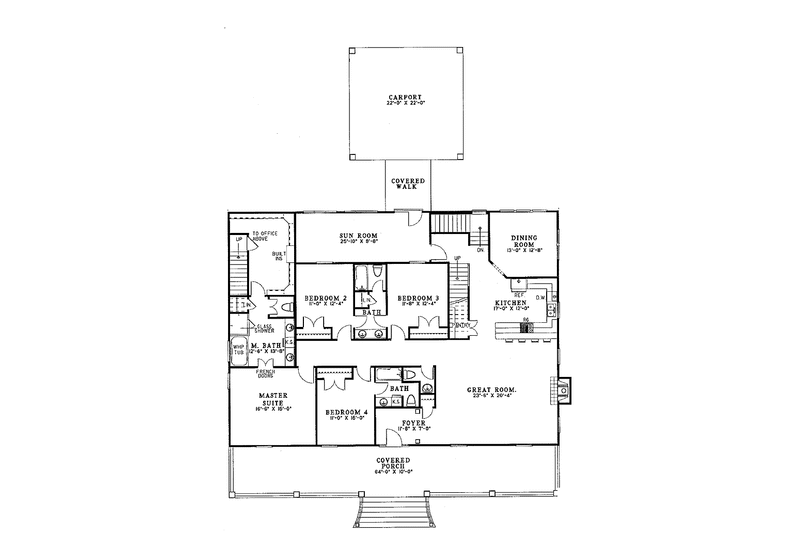Home Plan - Floor Plan - Main Floor for Country House Plan #17-3068 - 4 bed, 5.5 bath