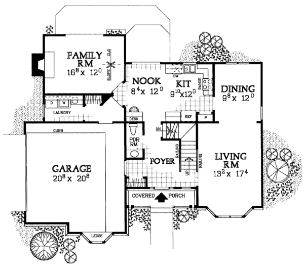 Home Plan - Colonial Floor Plan - Main Floor Plan #72-1077