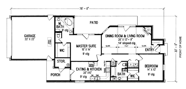 Home Plan - Ranch Floor Plan - Main Floor Plan #45-548