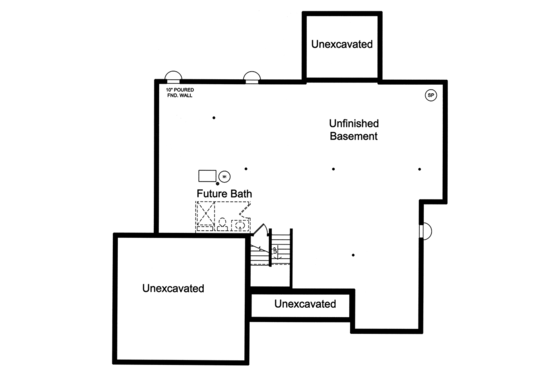 Floor Plan - Lower Floor for Country House Plan #46-867 - 4 bed, 2.5 bath