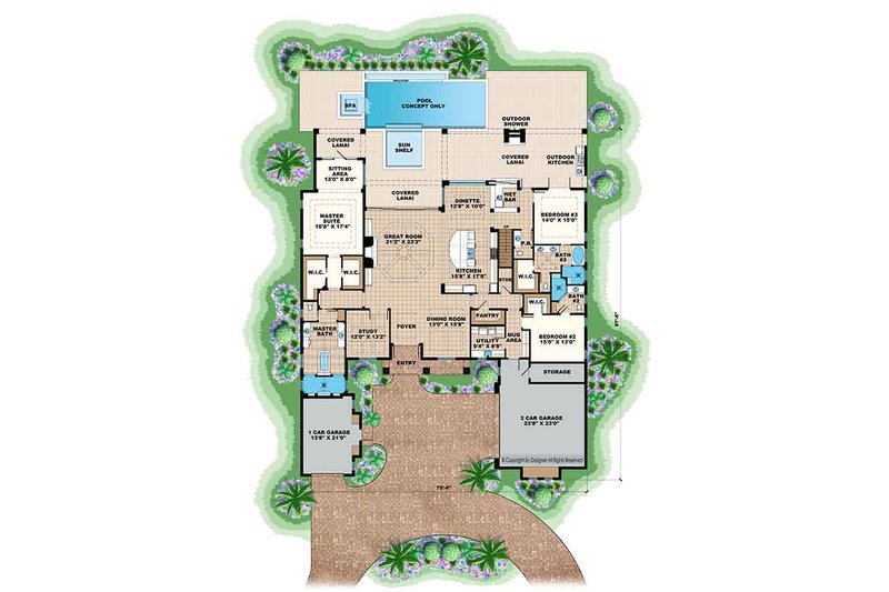 Home Plan - Floor Plan - Main Floor for Country House Plan #1017-170 - 4 bed, 4.5 bath