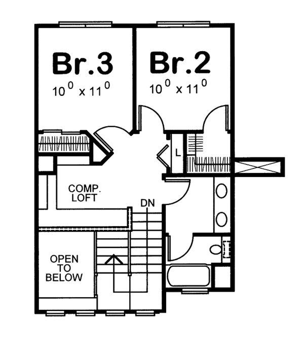 Home Plan - Craftsman Floor Plan - Upper Floor Plan #20-2221