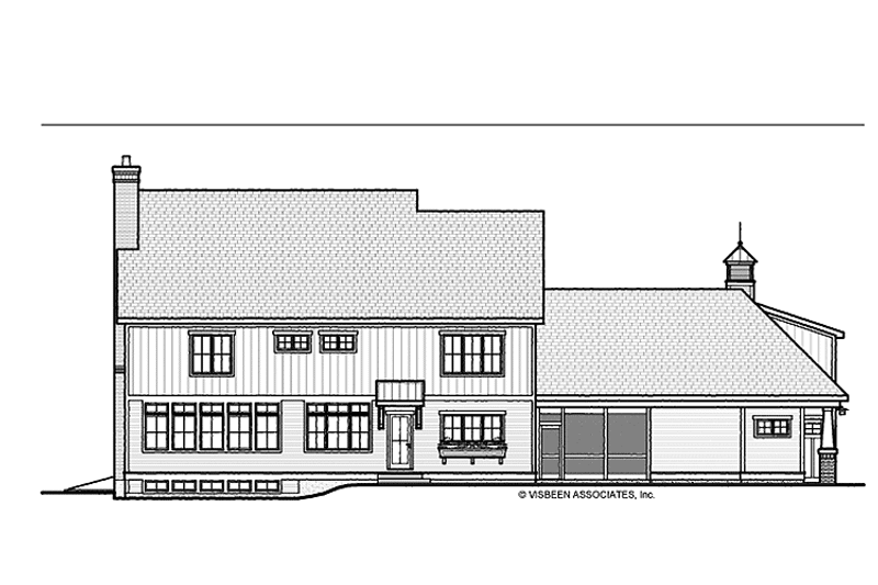 Home Plan - Exterior - Rear Elevation for Colonial House Plan #928-97 - 4 bed, 3.5 bath