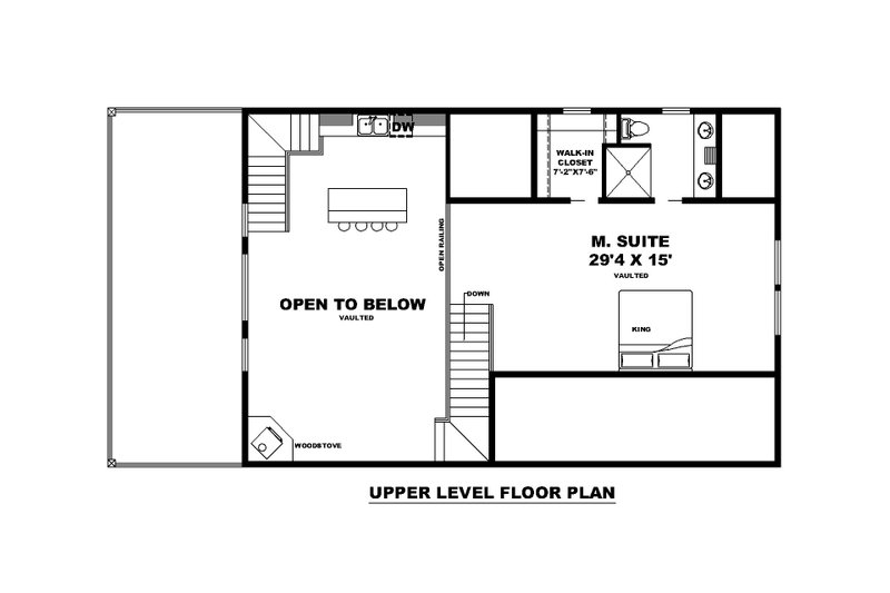 Architectural House Design - Floor Plan - Upper Floor for Barndominium House Plan #117-1018 - 4 bed, 4.5 bath