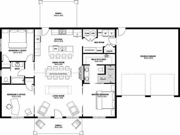 Farmhouse Floor Plan - Main Floor Plan #126-272