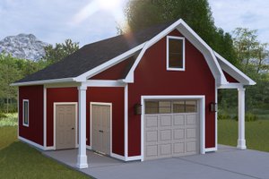 Exterior - Front Elevation 4 for Barndominium House Plan #1060-342, 0 bath
