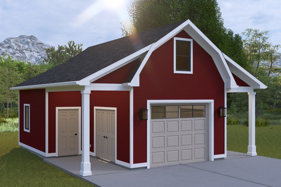 Exterior - Front Elevation 4 for Barndominium House Plan #1060-342, 0 bath