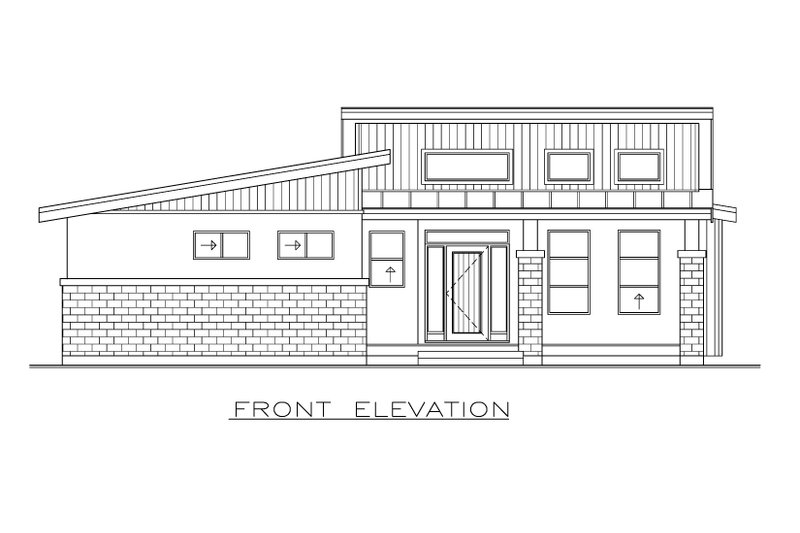 Architectural House Design - Exterior - Front Elevation 3 for Contemporary House Plan #1100-77 - 3 bed, 2 bath
