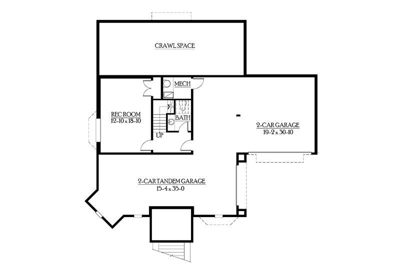 Home Plan - Floor Plan - Lower Floor for Craftsman House Plan #132-452 - 4 bed, 3.5 bath