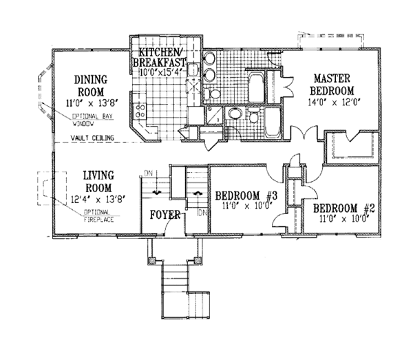 Architectural House Design - Colonial Floor Plan - Main Floor Plan #953-123