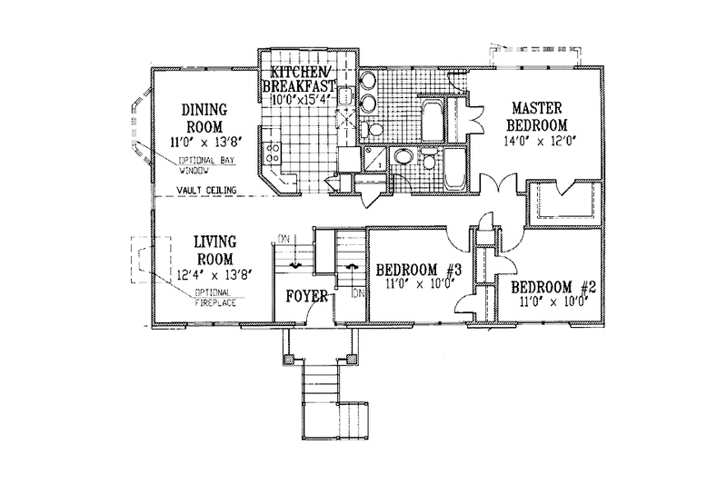 Home Plan - Floor Plan - Main Floor for Colonial House Plan #953-123 - 3 bed, 2 bath