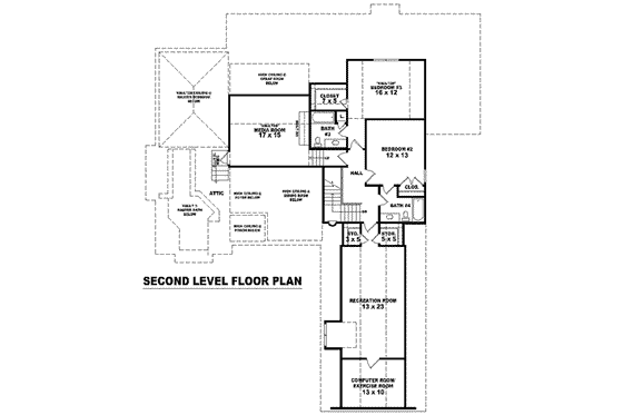 Floor Plan - Upper Floor for Colonial House Plan #81-1615 - 3 bed, 4 bath