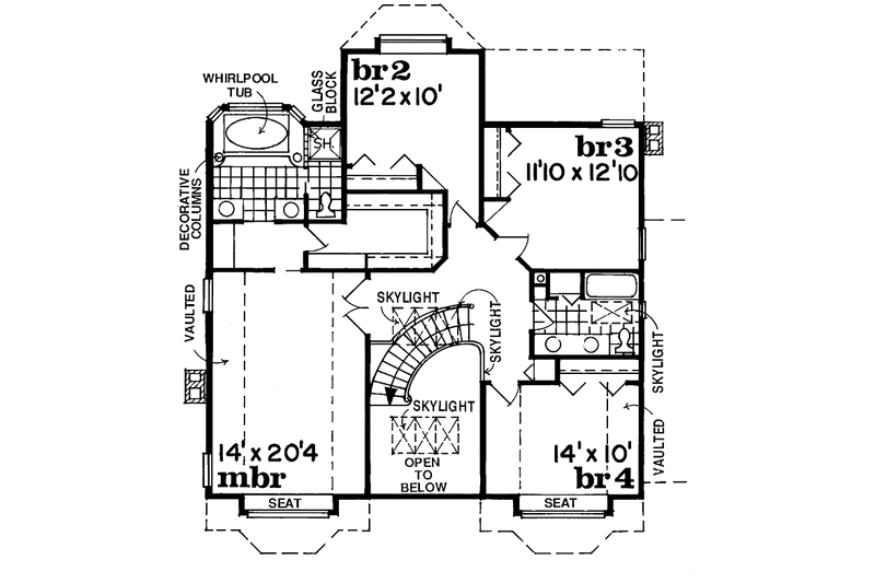 House Plan Design - Floor Plan - Upper Floor for Contemporary House Plan #47-751 - 4 bed, 3 bath