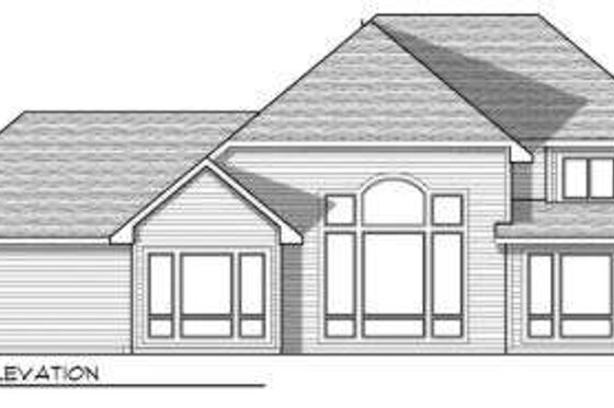 Exterior - Rear Elevation for European House Plan #70-734 - 3 bed, 2.5 bath