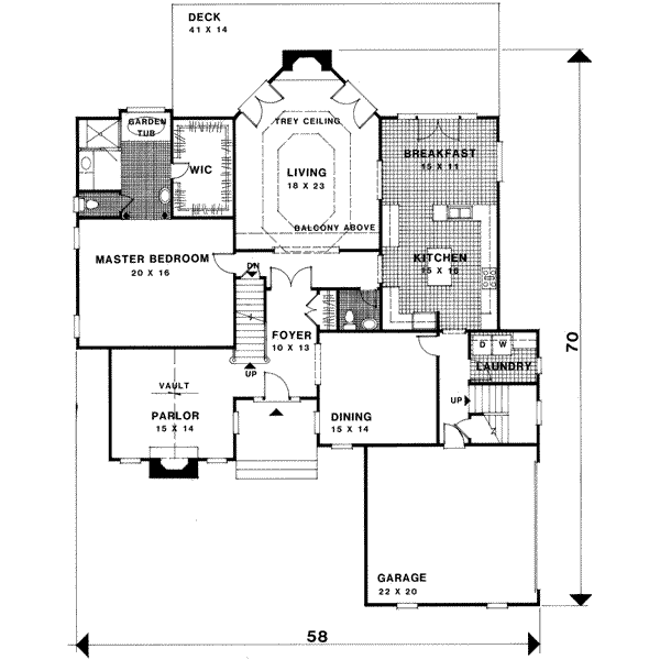 Dream House Plan - European Floor Plan - Main Floor Plan #56-227