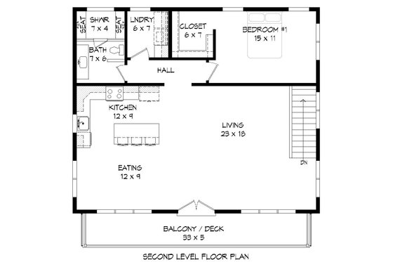 Floor Plan - Main Floor for Contemporary House Plan #932-113 - 1 bed, 1.5 bath