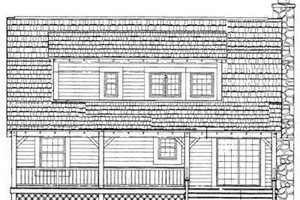 Exterior - Rear Elevation for Country House Plan #72-108 - 3 bed, 2 bath