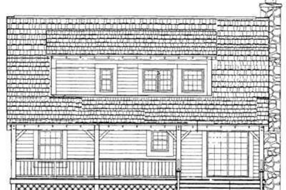 Exterior - Rear Elevation for Country House Plan #72-108 - 3 bed, 2 bath