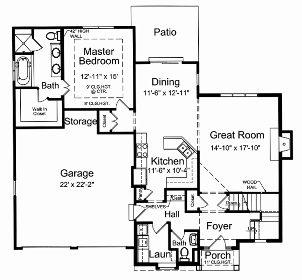 House Plan Design - Colonial Floor Plan - Main Floor Plan #46-798