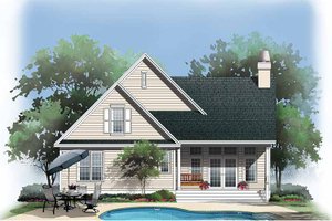 Exterior - Rear Elevation for Country House Plan #929-728 - 3 bed, 3.5 bath