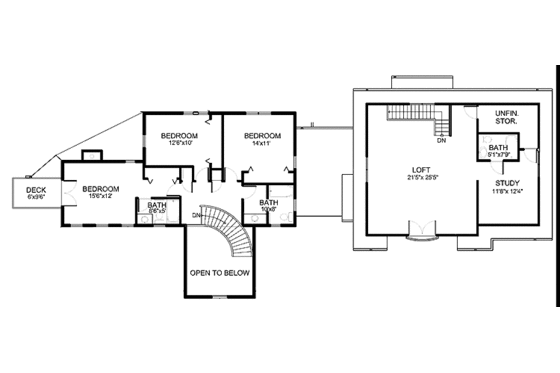 Floor Plan - Upper Floor for Craftsman House Plan #1042-1 - 4 bed, 3.5 bath