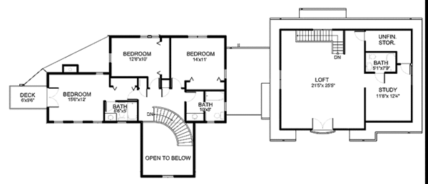Dream House Plan - Craftsman Floor Plan - Upper Floor Plan #1042-1