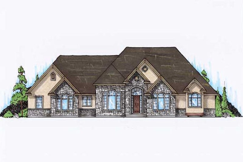 Architectural House Design - Traditional Exterior - Front Elevation Plan #5-322