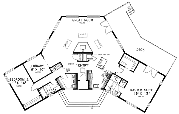 Modern Floor Plan - Main Floor Plan #60-390