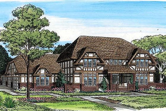 Exterior - Front Elevation for Tudor House Plan #312-327 - 3 bed, 2.5 bath