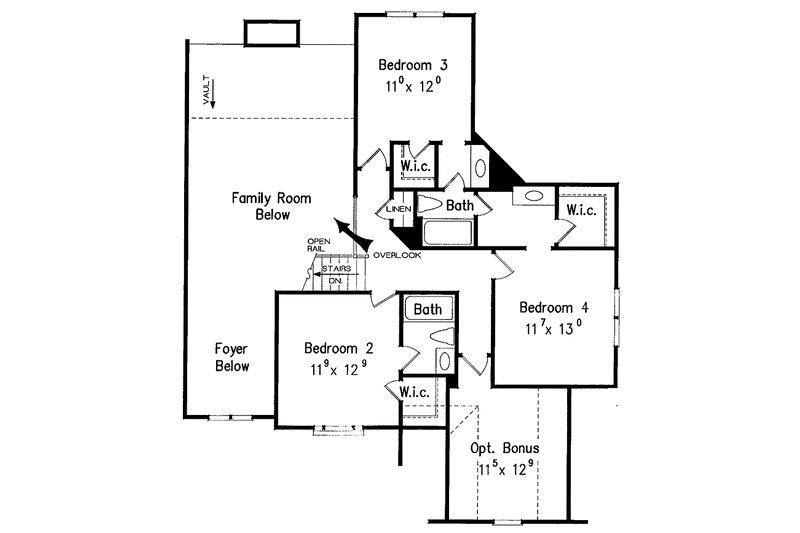 Dream House Plan - Floor Plan - Upper Floor for Traditional House Plan #927-761 - 4 bed, 3.5 bath