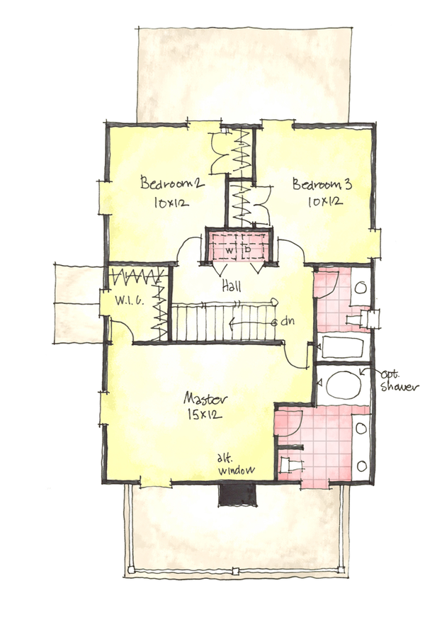 Architectural House Design - Colonial Floor Plan - Upper Floor Plan #1053-37