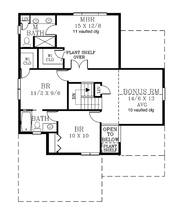 Home Plan - Craftsman Floor Plan - Upper Floor Plan #53-577