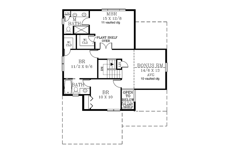 Home Plan - Floor Plan - Upper Floor for Craftsman House Plan #53-577 - 3 bed, 2.5 bath