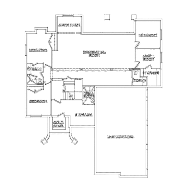 Architectural House Design - European Floor Plan - Lower Floor Plan #945-76