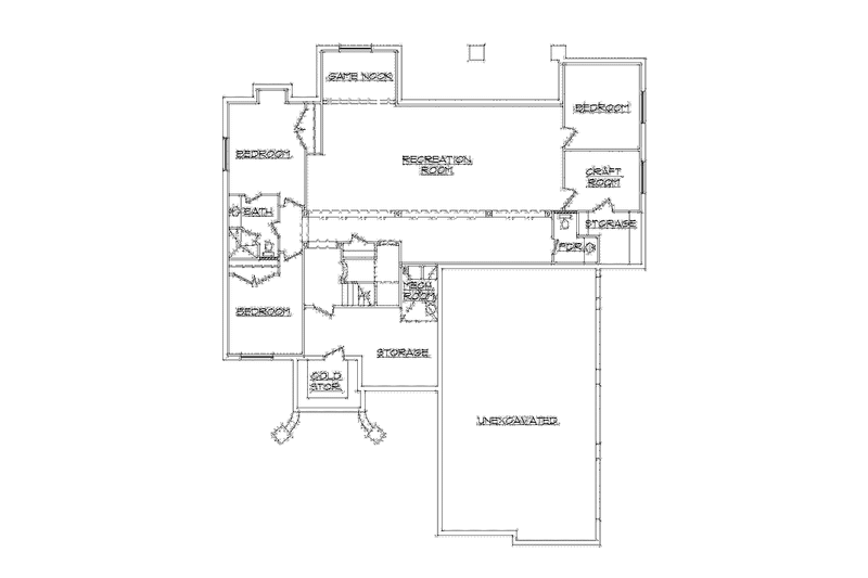 Home Plan - Floor Plan - Lower Floor for European House Plan #945-76 - 4 bed, 2.5 bath