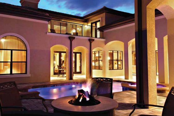 Exterior - Rear Elevation for Mediterranean House Plan #930-428 - 4 bed, 3.5 bath