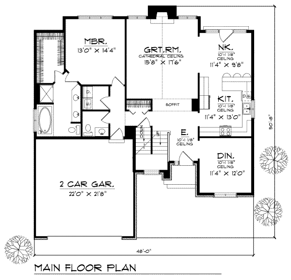 Dream House Plan - Traditional Floor Plan - Main Floor Plan #70-263