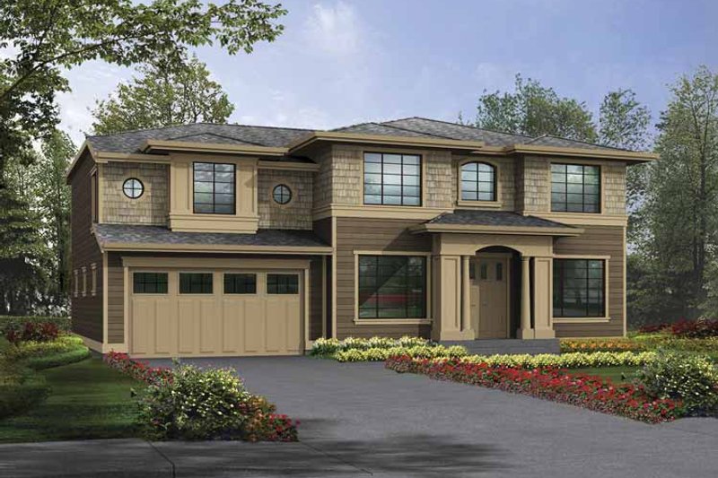 Dream House Plan - Prairie Exterior - Front Elevation Plan #132-382