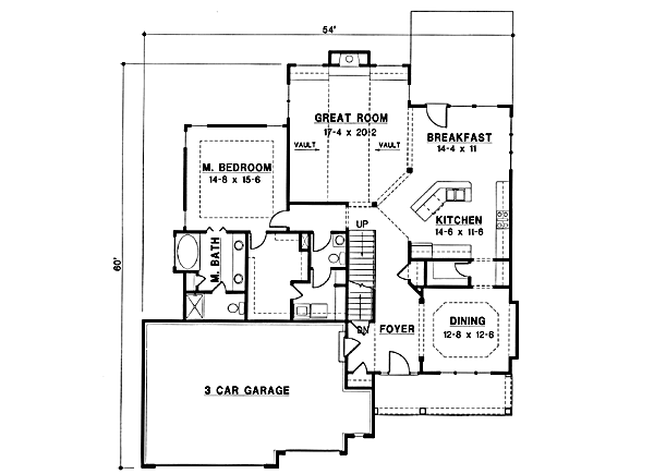 Traditional Floor Plan - Main Floor Plan #67-207