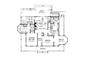 Floor Plan - Main Floor for Country House Plan #929-80 - 3 bed, 2.5 bath
