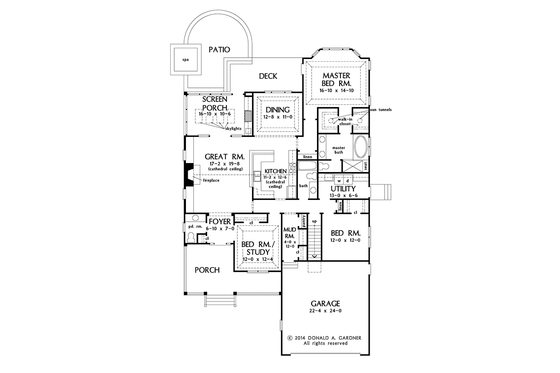 Floor Plan - Main Floor for Ranch House Plan #929-991 - 3 bed, 2.5 bath