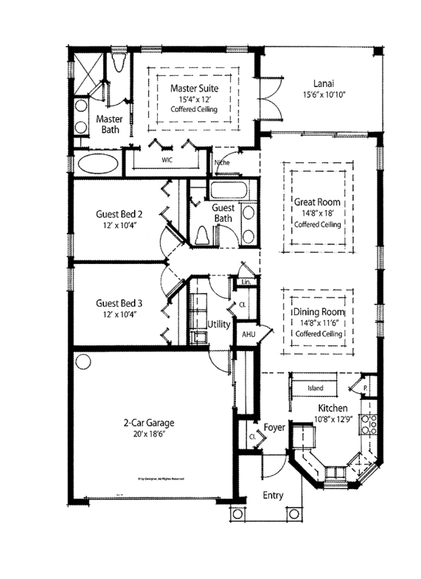 House Design - Mediterranean Floor Plan - Main Floor Plan #938-29