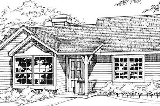 Exterior - Front Elevation for Ranch House Plan #320-324 - 1 bed, 1 bath