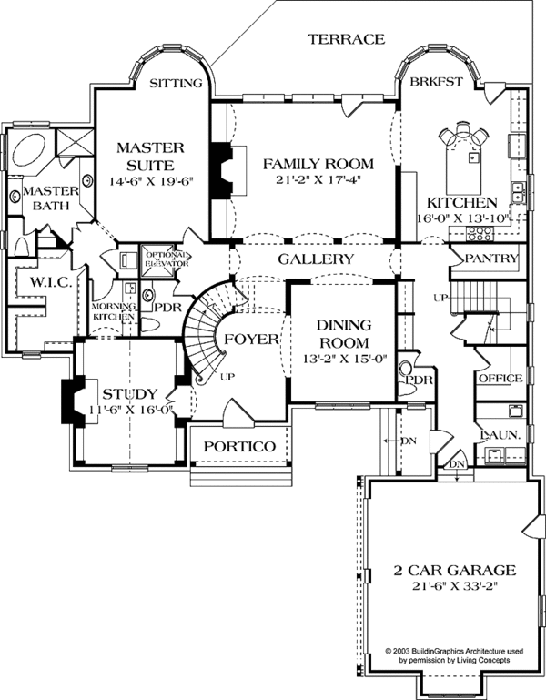 Architectural House Design - European Floor Plan - Main Floor Plan #453-579