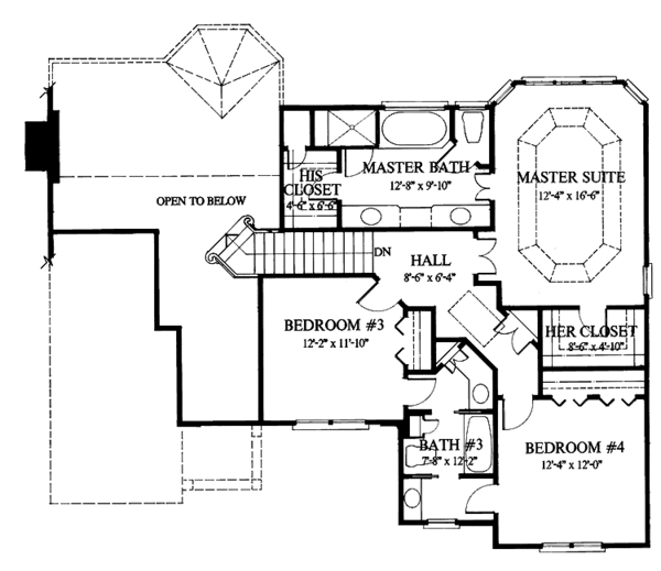House Plan Design - European Floor Plan - Upper Floor Plan #429-124